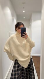 Ecru Textured Knit Sweater