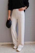 Ecru Wide Leg Pants - Image 2