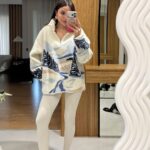 Mayores cream cordless fleeced tights