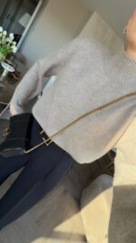 Beige Ribbed Turtleneck Wool Sweater - Image 4