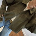 Suede Zipper Low Shoulder Bomber Jacket