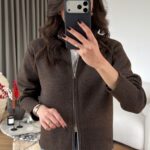 Zippered Brown cardigan