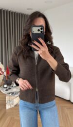 Zippered Brown cardigan