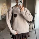 Beige Heart Sweater