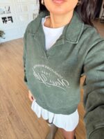 Green New York Graphic Sweatshirt