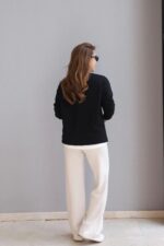 Ecru Wide Leg Pants - Image 4
