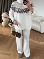 Cream Fair Isle Knit Sweater