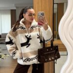 Nordic Reindeer Zip Fleece Pullover