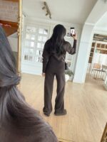 Brown Knit Cardigan and Pants Set - Image 2