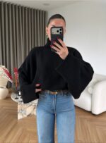 Black Turtleneck Sweater - Image 3