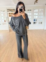 Embellished Dark Grey Sweater - Image 3