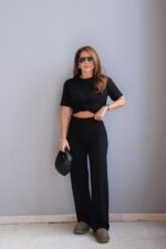 Black Wide Leg Pants - Image 2