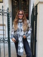 Argyle Knit Sweater with Matching Scarf - Image 3