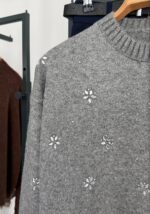 Silver Bloom Knit Sweater - Image 3