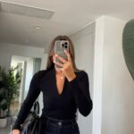 V basic long sleeve black