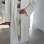 Women's White Long Knit Cardigan