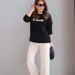 Ecru Wide Leg Pants