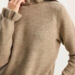 Women’s Beige Ruffle Hem Knit Sweater