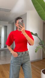 Red Short Sleeve Top