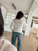 White Lace Trim Button Cardigan - Image 4