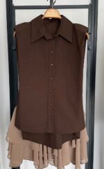 Brown Sleeveless Shirt - Image 2