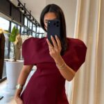 Burgundy Structured Shoulder Blouse