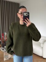 Olive Knit Oversized Sweater