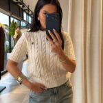 Ivory Cable Knit Short Sleeve Sweater