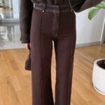High Waisted Brown Wide Leg Pants