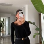Black Lace Trim V-Neck Top