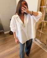 Oversized White Button-Up Shirt
