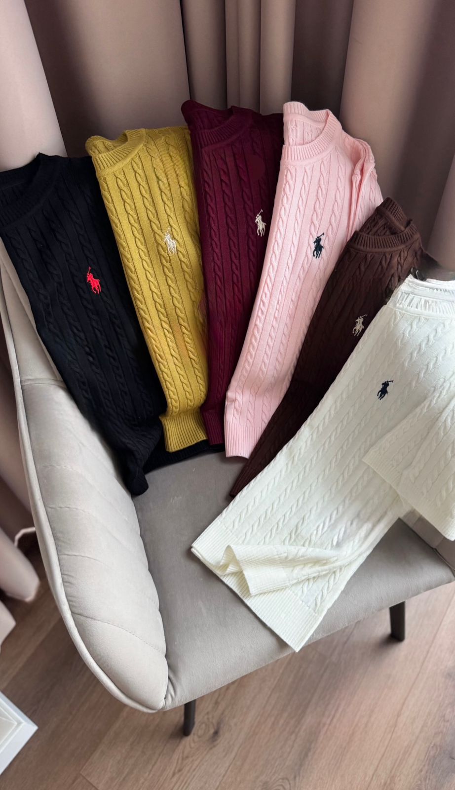5cb3785c-0a40-474e-aa3e-bef1ea99e244 Ralph Lauren Cable Knit Crewneck Top - Image 1