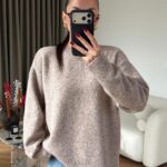Beige Crew Neck Knit Sweater