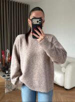 Beige Crew Neck Knit Sweater