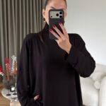 Black Long Sleeve Turtleneck Top