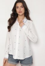 White Shirt With Blue Hearts