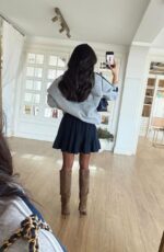 Navy Pleated Mini Skirt for Women - Image 2