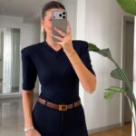 Navy Blue V-Neck Body