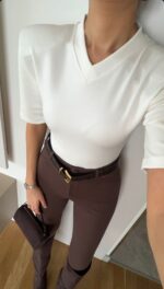 White V-Neck Body - Image 2