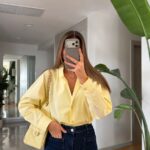 Yellow Long Sleeve Button-Up Shirt