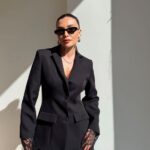 Black Blazer With Lace Trim