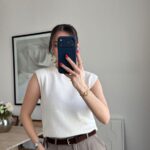 Sleeveless White Knit Vest