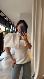 Off-White Structured Shoulder Blouse