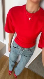 Red Short Sleeve Top - Image 2