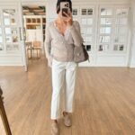 Beige Lace Trim Knit Cardigan