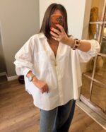 Oversized White Button-Up Shirt - Image 2