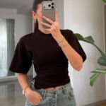 Brown Short Sleeve Top