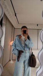 Light Blue Denim Button-Up Shirt - Image 2