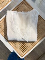 White Lace Trim Button Cardigan - Image 2