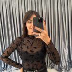 Black Sheer Mesh Bow Top